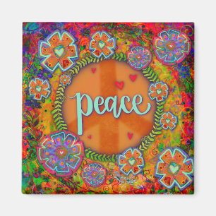 Imã Sinal de Paz Diversão Bonito Inspirivência Floral