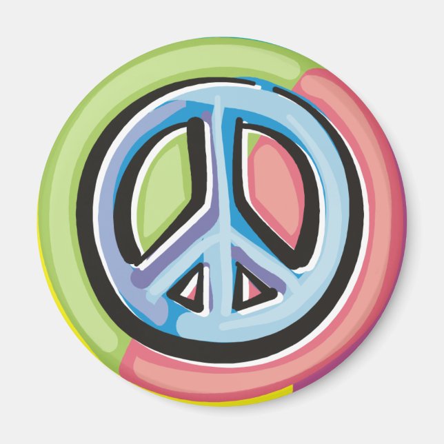 Imã Sinal de Paz em Pastel Colors (Frente)