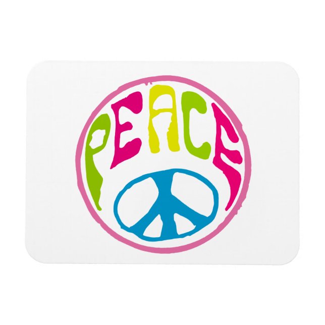 Ímã Sinal de Paz Hippie (Horizontal)