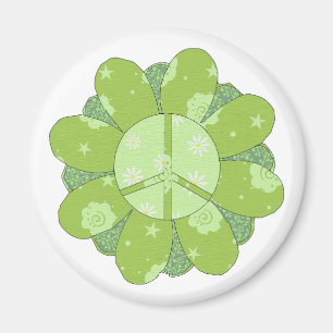 Imã Sinal de paz verde da flor