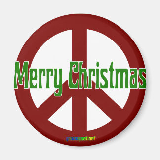 Imã Sinal de Paz Vermelha com Feliz Natal