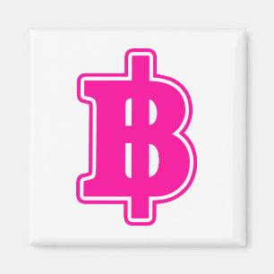 Imã SINAL DE PINK BAHT ฿ Moeda Tailandesa ฿