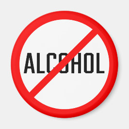 Imã Sinal de proibição sem álcool vermelho | Magnet