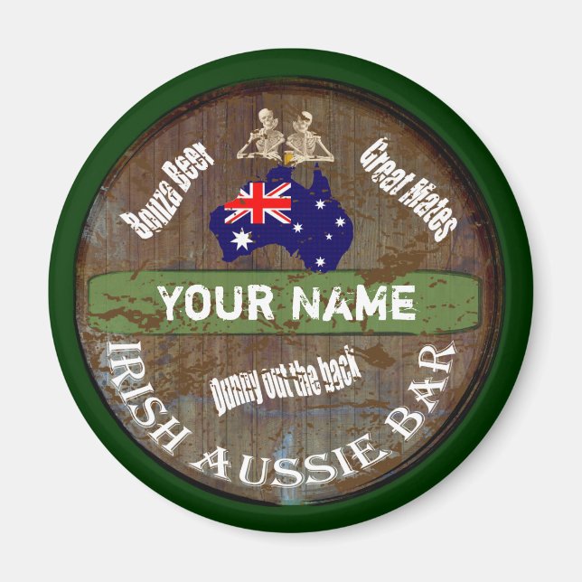Imã Sinal de pub irlandês personalizado (Frente)