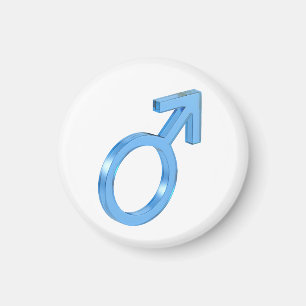 Imã Sinal de sexo masculino de vidro azul