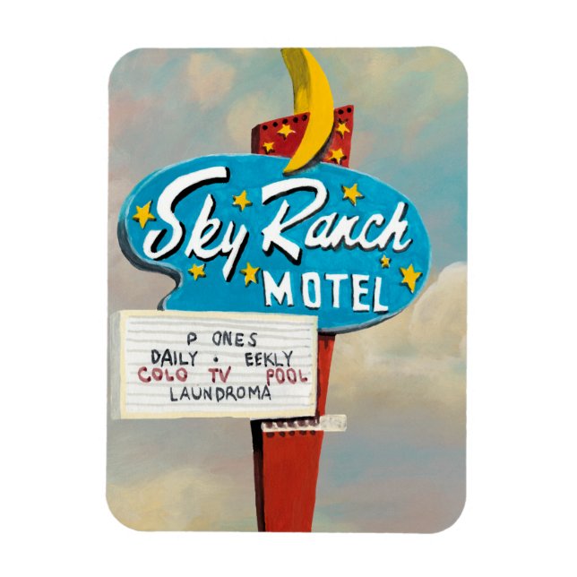 Ímã Sinal do Motel Sky Ranch (Vertical)