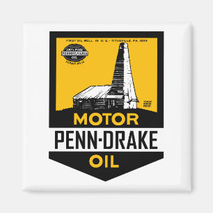Imã Sinal do óleo de motor de Penn Drake do vintage