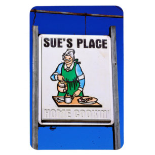 Ímã Sinal do restaurante na estrada