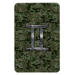 Ímã Sinal do Zodíaco de Gêmeos em Camuflagem Digital V