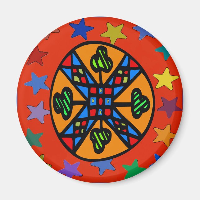 Imã Sinal Hex Neerlandês Shamrock Star (Frente)