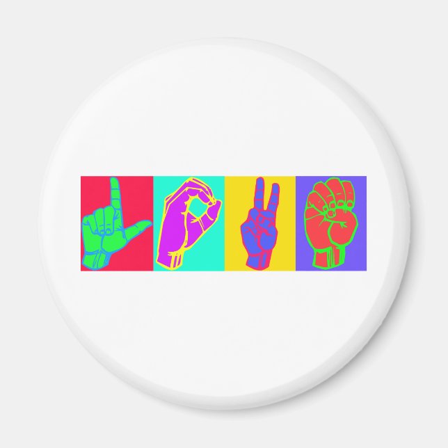 Imã Sinal Idioma LOVE (Frente)