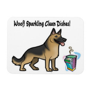 Ímã Sinal limpo dos pratos do cão de german shepherd