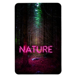 Ímã Sinal magenta da natureza neon-magenta da floresta