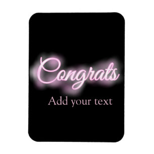 Ímã Sinalização neon - cor-de-rosa adiciona texto retr