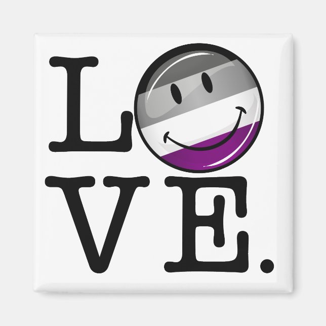 Imã Sinalizador Asexual do Orgulho de Amor (Frente)