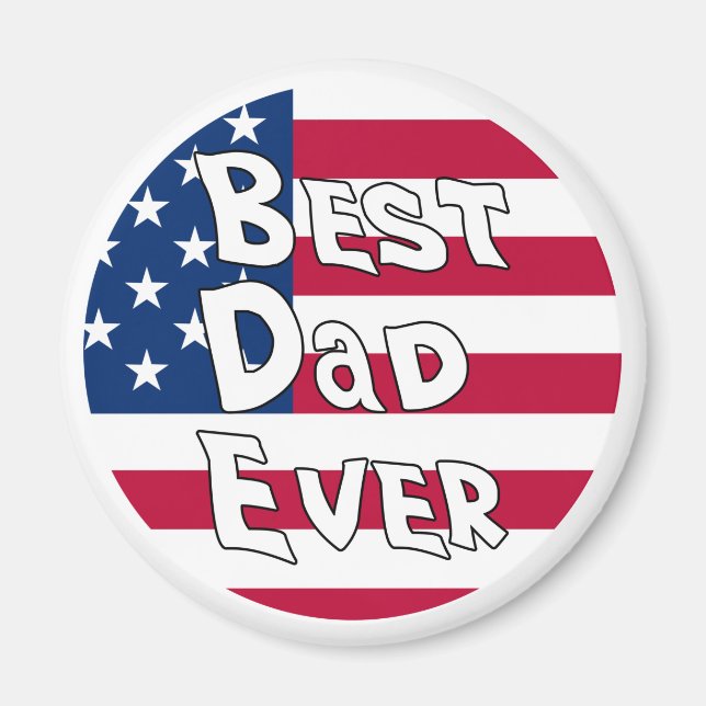 Imã Sinalizador Best Pai Ever USA (Frente)
