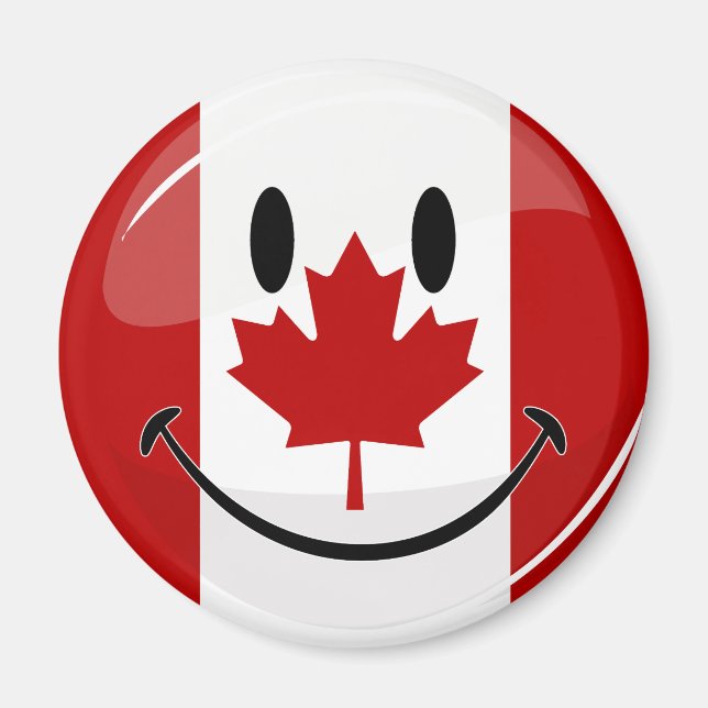 Imã Sinalizador Canadiano brilhante sorridente (Frente)