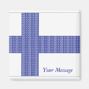 Imã Sinalizador da Finlândia Azul Nórdico no Íman b