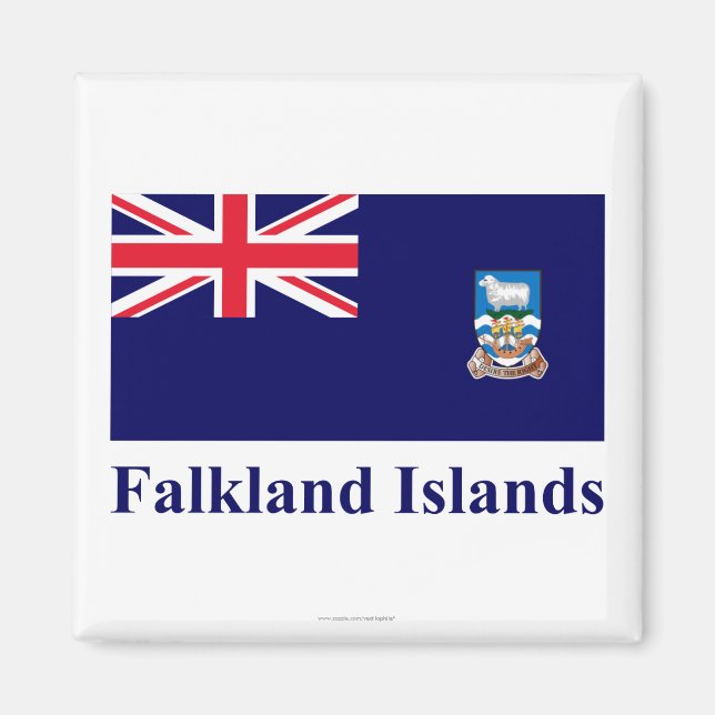 Imã Sinalizador das Ilhas Falkland com Nome (Frente)
