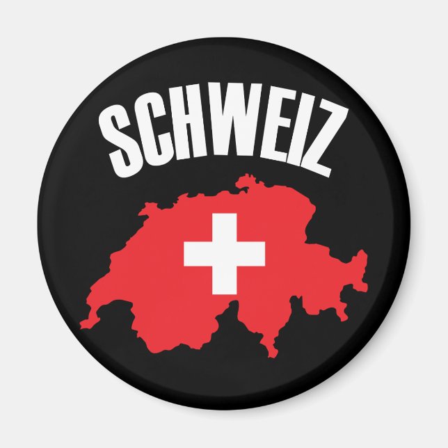 Imã Sinalizador de Mapa de Suiça Schweiz (Frente)