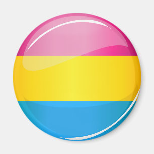 Imã Sinalizador de Orgulho Pansexual Redondo Brilhante