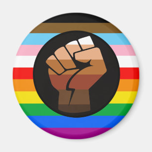 Imã Sinalizador de Orgulho POC de Progresso LGBTQ+