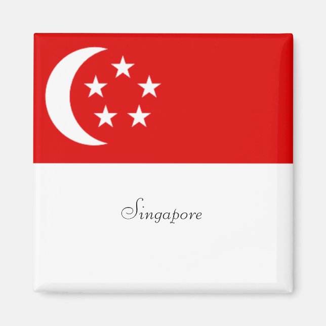 Imã Sinalizador de Singapura, rotulado, (Frente)