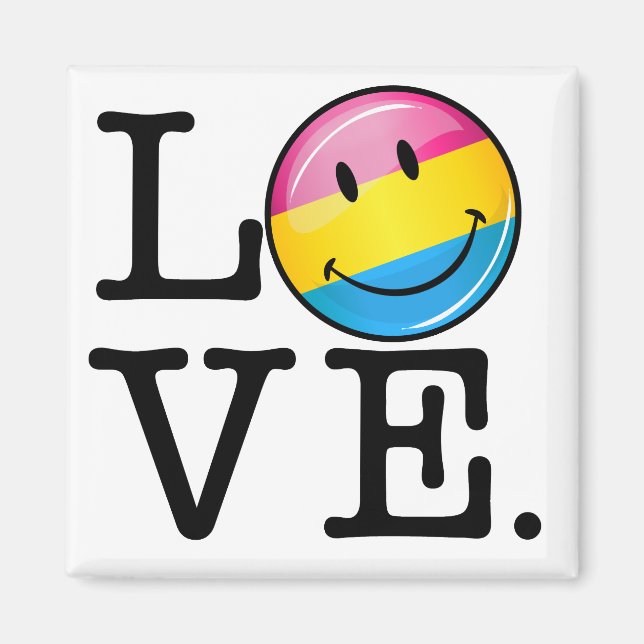 Imã Sinalizador de Sorriso de Amor Pansexual (Frente)