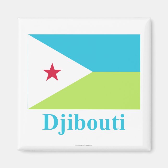 Imã Sinalizador Djibouti com Nome (Frente)