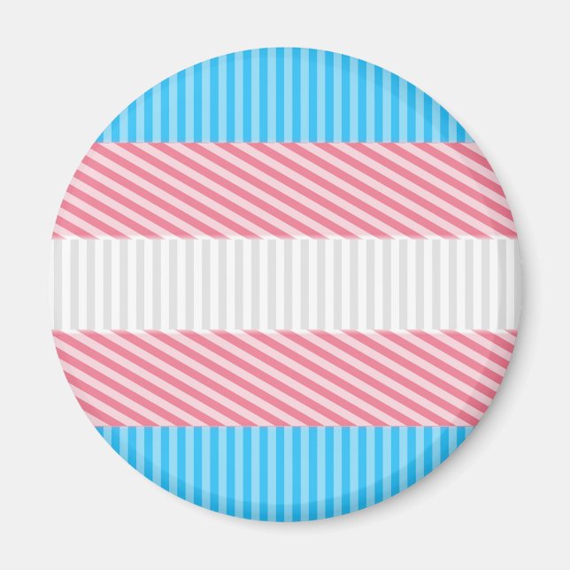 Imã Sinalizador do Abstrato Transgender Pride Stripe F (Frente)