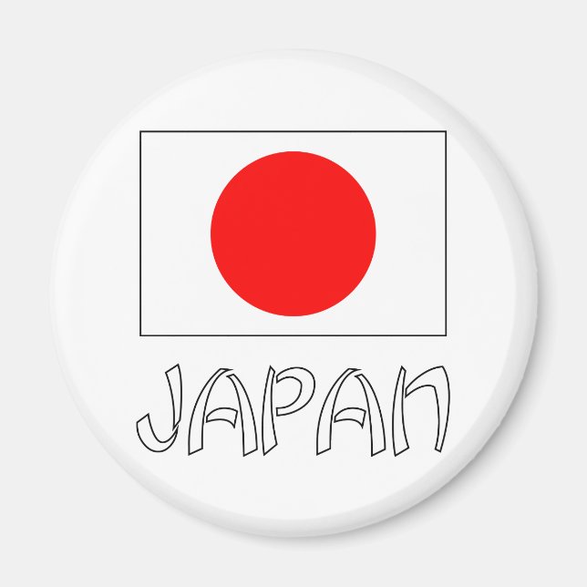 Imã Sinalizador do Japão e Branco da Palavra (Frente)