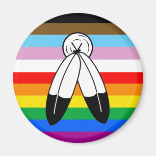 Imã Sinalizador do Orgulho de Progresso LGBTQ+ com Doi