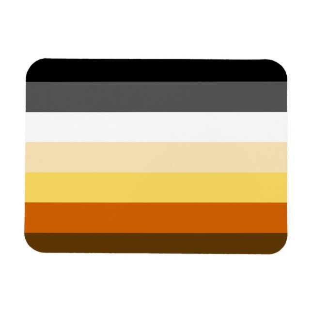 Ímã Sinalizador do Orgulho de Ursos Clássico de Gay (Horizontal)