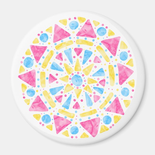 Imã Sinalizador do Orgulho Pansexual Amarelo Azul-Rosa (Frente)