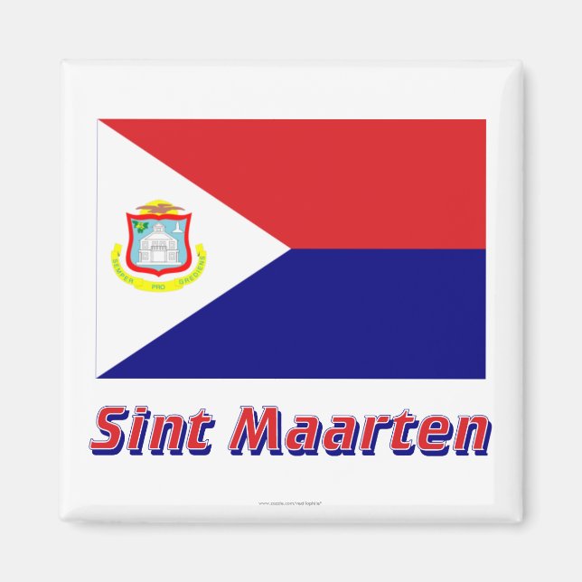 Imã Sinalizador do Sint Maarten com Nome (Frente)