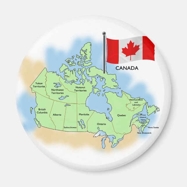 Imã Sinalizador e mapa canadense (Frente)
