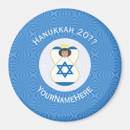 Imã Sinalizador Israelita Anjo Hanukkah Personalizado