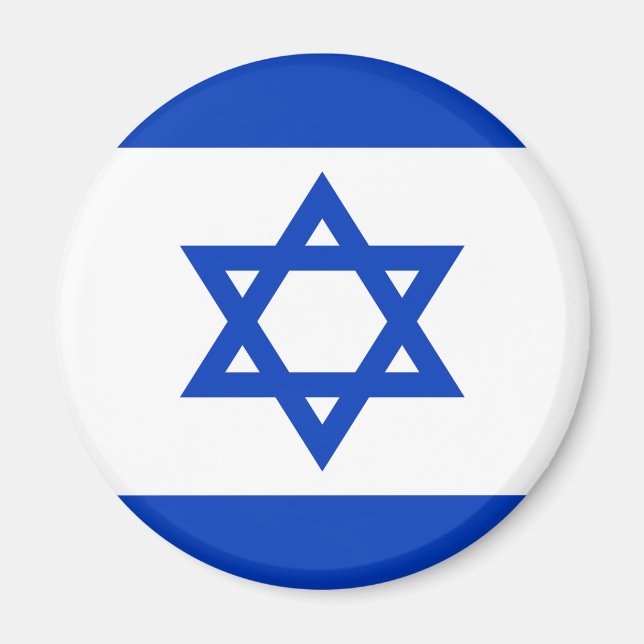 Imã Sinalizador Israelita Estrela Judaica Azul e Branc (Frente)