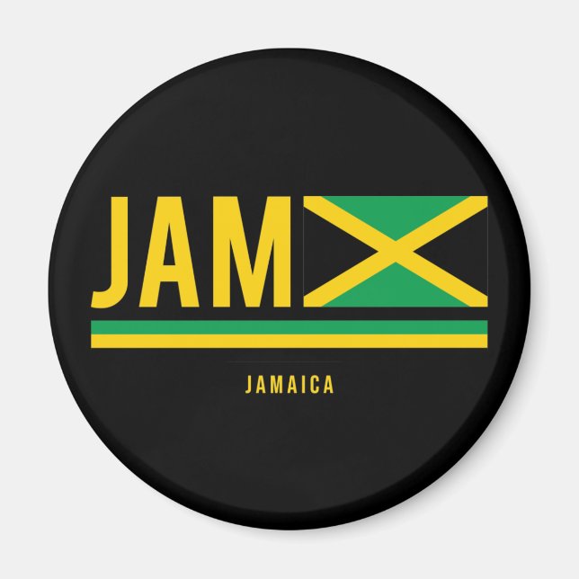 Imã Sinalizador Jamaica Código ISO Alpha 3 Design Magn (Frente)