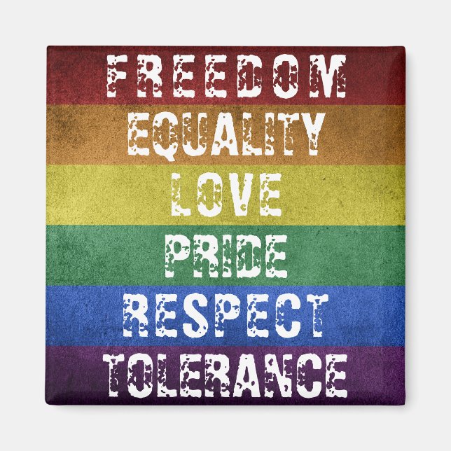 Imã Sinalizador LGBT Orgulho Moderno do Arco-Íris (Frente)