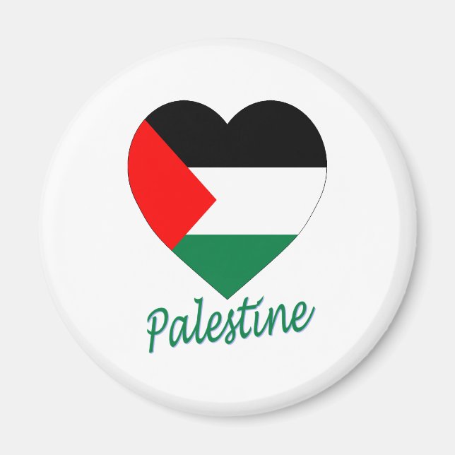 Imã Sinalizador Palestina Coração (Frente)