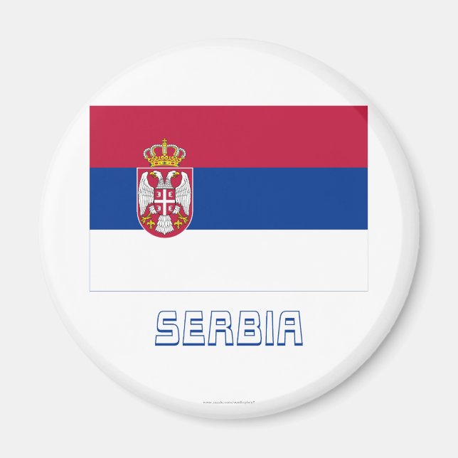 Imã Sinalizador Sérvia com Nome (Frente)
