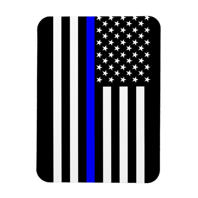 Ímã Sinalizador Simbólico Thin Blue Line American (Vertical)