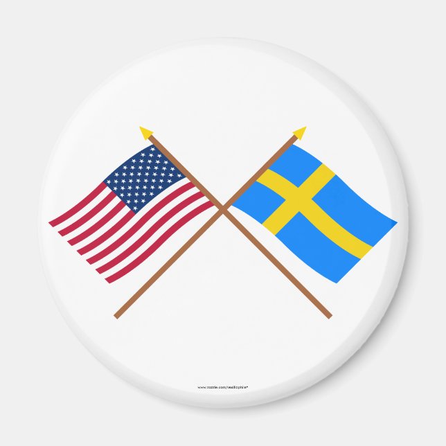 Imã Sinalizadores cruzados de Suecia e EUA (Frente)
