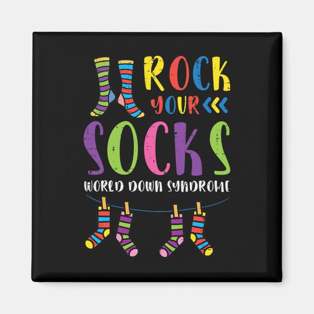 Imã Síndrome de Down Rock Your Socks Conscientização H (Frente)