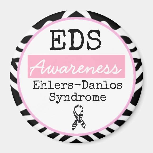 Imã Síndrome de Ehlers-Danlos-Negro e Branco Magnet ED (Frente)