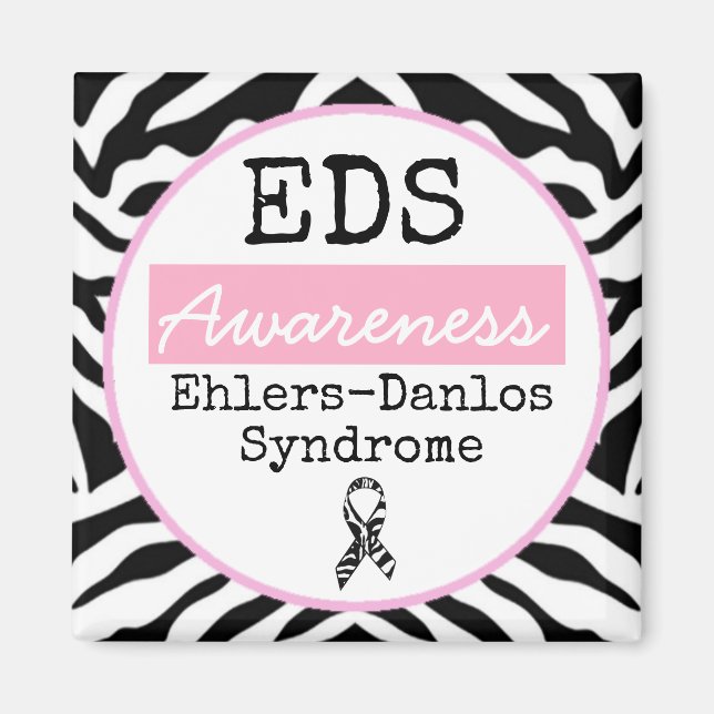 Imã Síndrome de Ehlers-Danlos-Negro e Branco Magnet ED (Frente)