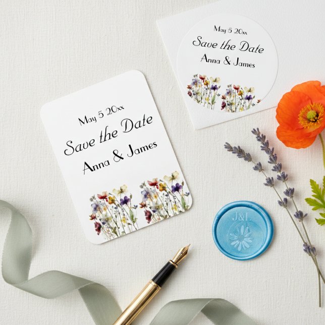 Ímã Sinfonia de flor selvagem: Arte de Aquarela Vibran (Criador carregado)