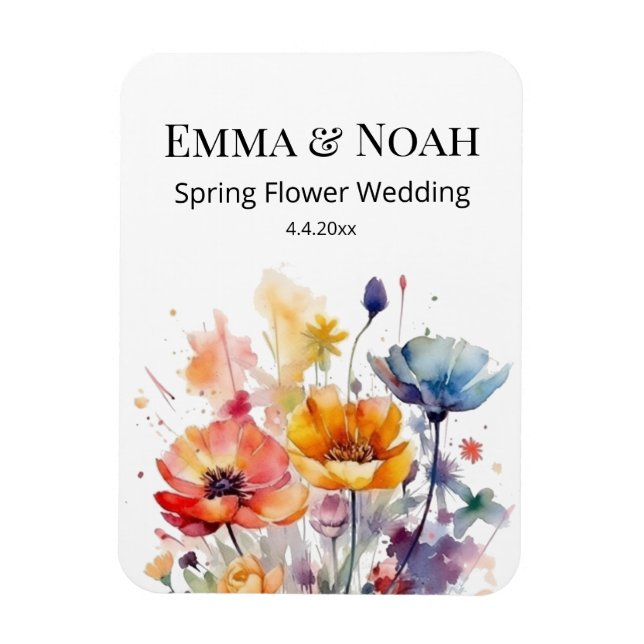 Ímã Sinfonia de flor selvagem: Primavera aquarela colo (Vertical)