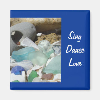 Imã Sing Dance Love magnets Beach Seaglass Fossils